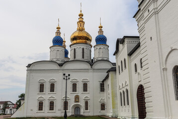 Tobolsk, Tyumen Region, Russian Federation - June 14, 2024. Sophia-Assumption Cathedral near the Tobolsk Kremlin