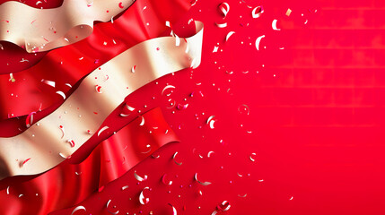 Celebration Indonesia independence day with waving flag. Happy independence day Indonesia