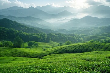 Fototapeta premium Mountain tea plantations
