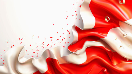 Indonesia independence day with waving flag. Happy independence day Indonesia