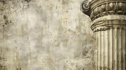 Antique column textured background in gray beige with space for text