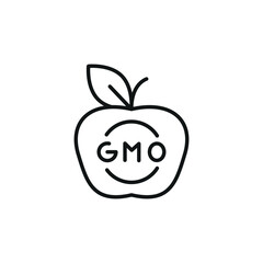 GMO Apple icon. Simple GMO apple icon for social media, app, and web design. Vector illustration.