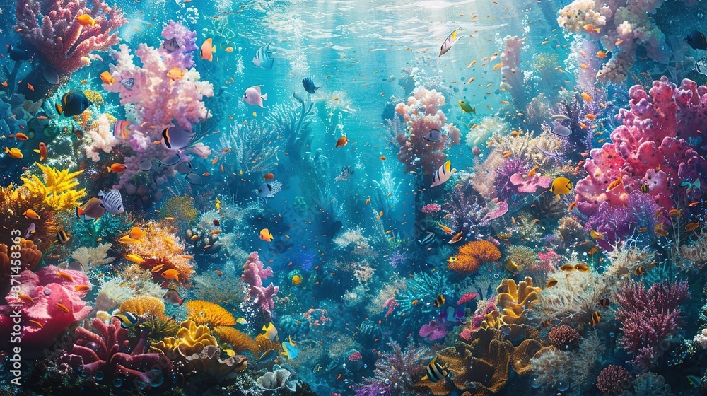 Poster vibrant underwater coral reef