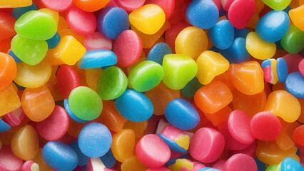 colorful candy sugar sweet background. cheerful summer wallpaper. colours diversity banner 