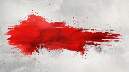 Red brush stroke on grunge background