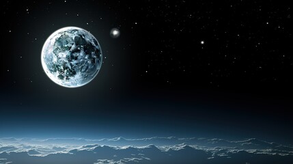 moon over the earth