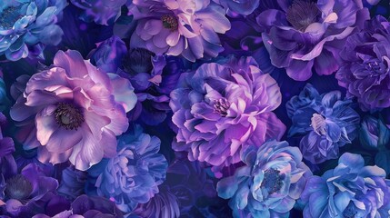 Colorful violet floral wallpaper for walls and phones
