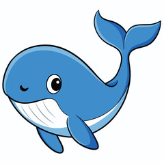 Fototapeta premium Cute Whale Cartoon Vector Icon Illustration.