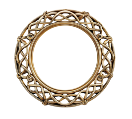 Intricately designed bronze ring with interwoven patterns, perfect for adding an elegant touch to any design project or jewelry concept.