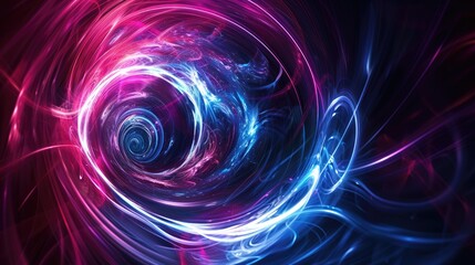 Obraz premium Futuristic vortex with neon glow on abstract dark background