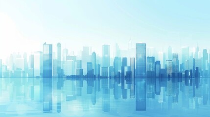 Obraz premium Abstract Vector Illustration, Futuristic blue Urban city Landscape with Advanced Smart City Technology, Graphic Resources, Wallpapers, Brochure, Websites, banner design, Advertising, web, background t