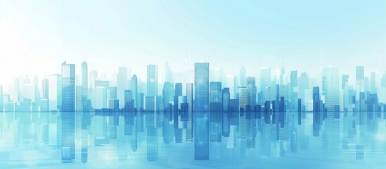 Fototapeta premium Abstract Vector Illustration, Futuristic blue Urban city Landscape with Advanced Smart City Technology, Graphic Resources, Wallpapers, Brochure, Websites, banner design, Advertising, web, background t