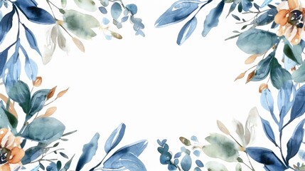 Obraz premium Floral Frame on a white backdrop