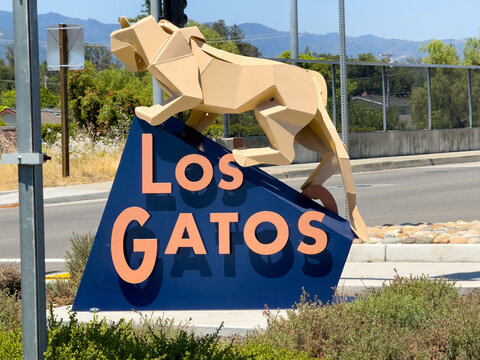 Welcome to the city of Los Gatos, California. Seen on June 27, 2024 in Los Gatos, CA.