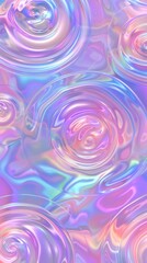 Abstract Holographic Wallpaper With Pink, Blue, And Purple Swirls