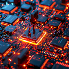 Fototapeta premium cybersecurity technology internet online computer data job security