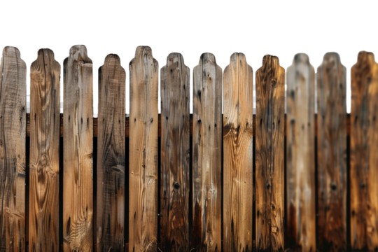 wooden fence isolated on transparent background