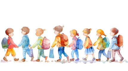 Diverse Group of Kids on School Museum Trip Discovering Art and Culture