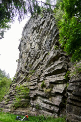 Massive Outcrop of Unusual Fan-Shaped Basalt in the Bohemian Massif, Czechia