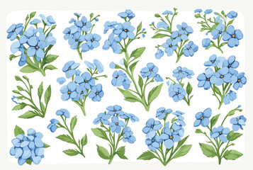 Adobe Illustrator Artwork vector watercolor painting colorful splashes on a white floral background flower leaf bouquet beautiful natural bloom graphic drawing rose pattern abstract painted