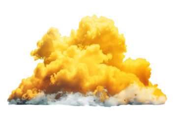 yellow cloud isolated on transparent background