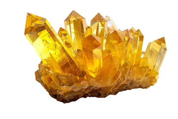 yellow crystal isolated on transparent background