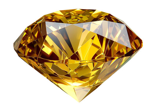 yellow diamond isolated on transparent background