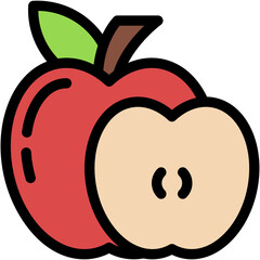 Vector Icon Apple, Healthy Food, Fruit, Organic, Diet, Vegetarian