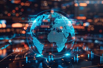 Holographic worldwide increase, digital stability analysis, modern financial environment,