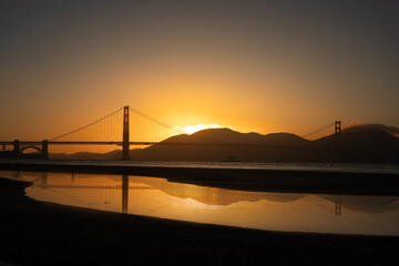 Sunset golden gate bridge
