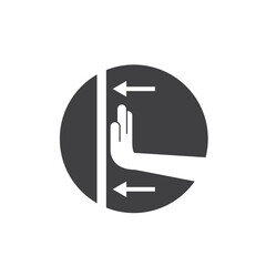 black push sign icon vector element deign template