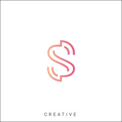 S Creative Latter Logo Design. By Custom Branding Logo. Creative Logo Design. Logo Template. Vector illustration. Modern Design. Monogram Design