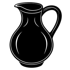 Jug Silhouette Vector Art Illustration