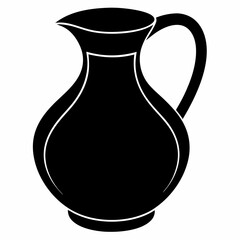 Jug Silhouette Vector Art Illustration