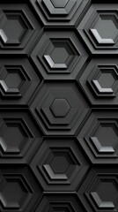 Fototapeta premium Abstract Black Hexagon Pattern Wallpaper