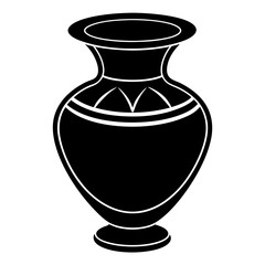 Antique Greek Vase Silhouette Vector Illustration