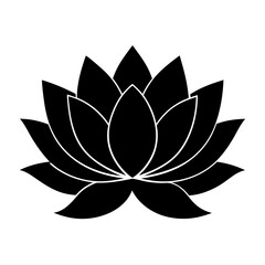 lotus flower silhouette vector art illustration icon