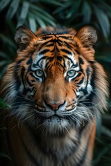 Fototapeta premium Angry tiger illustration with vibrant colors