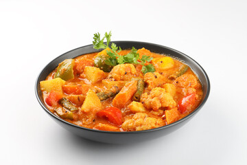 Mixed veg curry or kurma tasty indian dish made of vegetables like cauliflower, carrot, potato,...