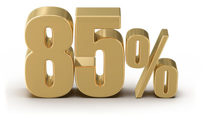 85 Percent Off Sale Gold Number 3D