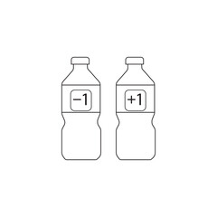 Bottle with minus 1 and plus 1 icon