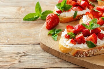 Delicious Strawberry and Cream Bruschetta