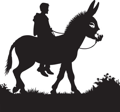 recommend clip art: Donkey design silhouette vector art work EPS file, Generator AI