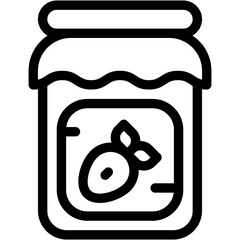 Vector Icon Jam, Strawberry, Breakfast, Food, Jam Jar, Healthy Food