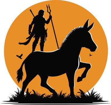 recommend clip art: Donkey design silhouette vector art work EPS file, Generator AI