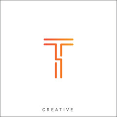 T Creative Latter Logo Design. By Custom Branding Logo. Creative Logo Design. Logo Template. Vector illustration. Modern Design. Monogram Design