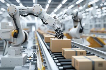 Artificial intelligence robots sort goods