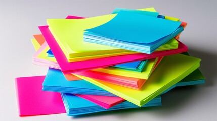 a stack of sticky notes, isolate on white background.