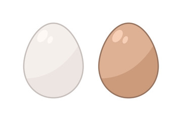 白と茶色のたまごのイラスト ベクター