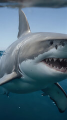 Naklejka premium a shark that is swimming in the water